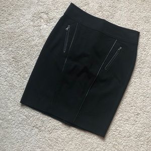 Ann Taylor leather piped skirt